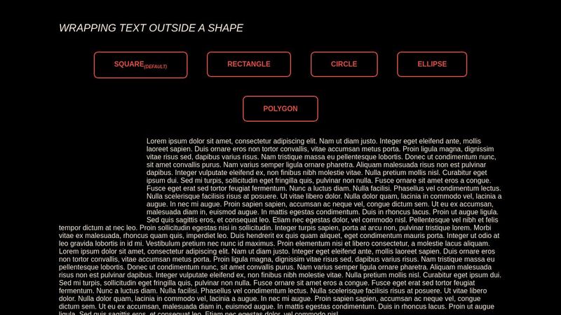 CSS Shapes - Text wrapping shape