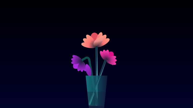 pure css blooming flowers with falling leaves