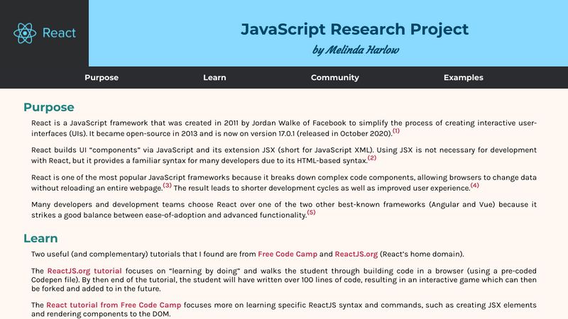 research paper for javascript