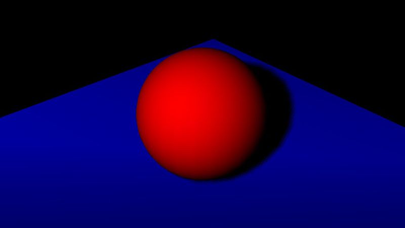Three.js sphere on plane