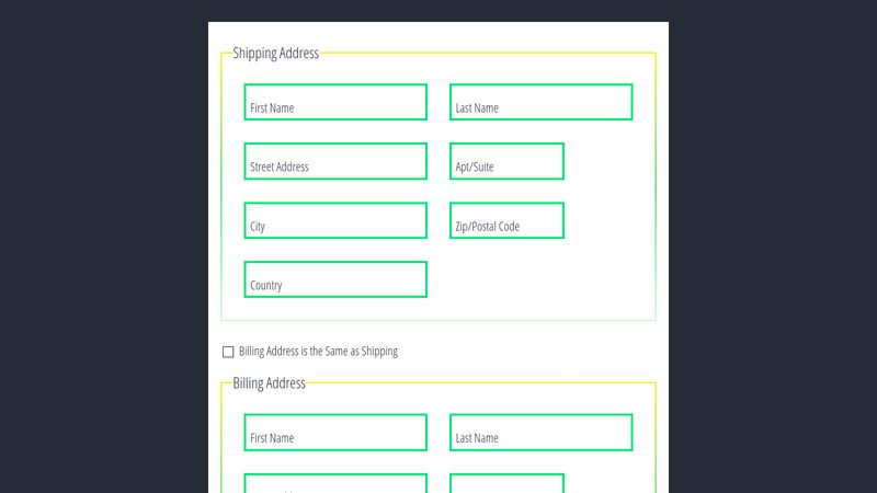 Shipping & Billing Address Form