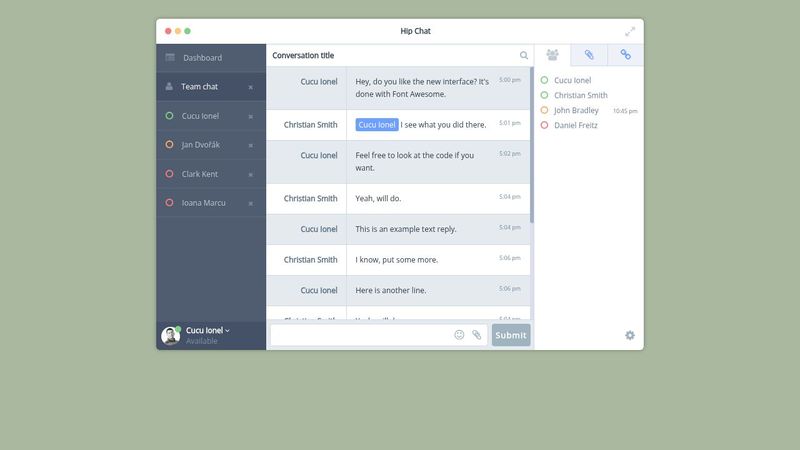 HTML/CSS implementation of HipChat redesign