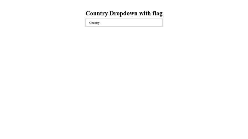 Country Code With Flag Dropdown