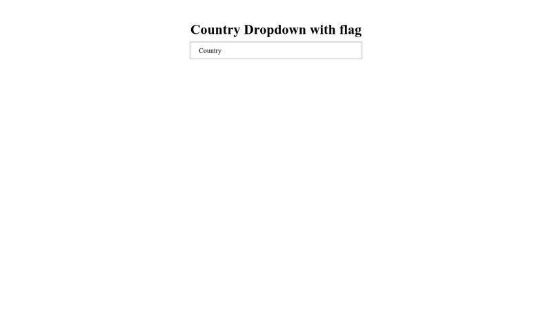 Country Dropdown With Flag