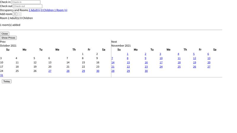 Inline Multi Month Calendar