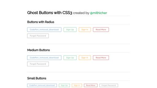 Ghost Buttons with CSS3 - Script Codes