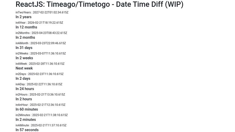 reactjs-timeago-timetogo-date-time-diff-wip