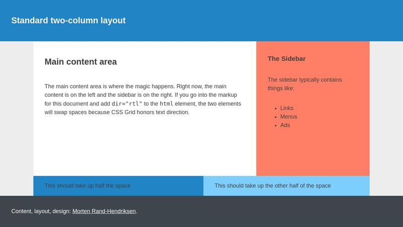 Standard grid-based 3-column layout with 2-column option
