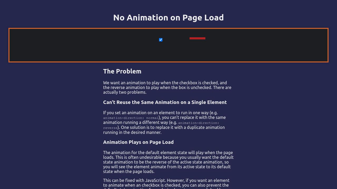 No Animation on Page Load
