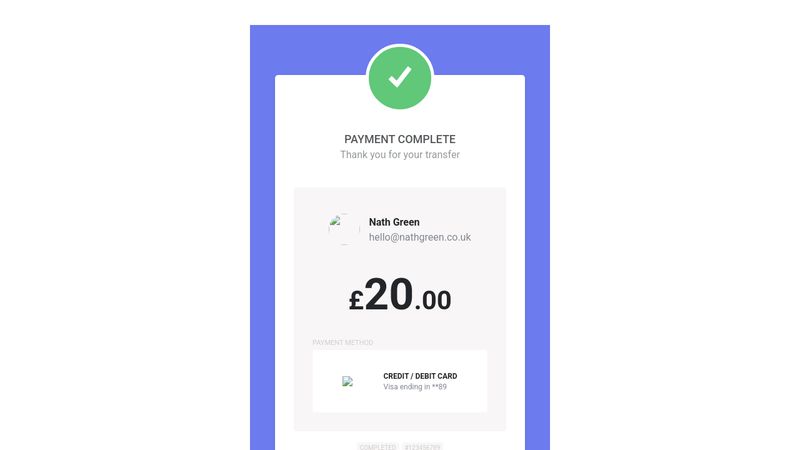 Payment Confirmation Screen