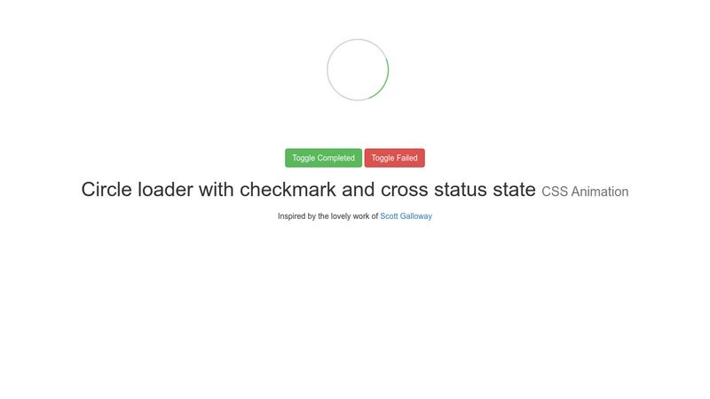 CSS Circle loader with checkmark and cross status state