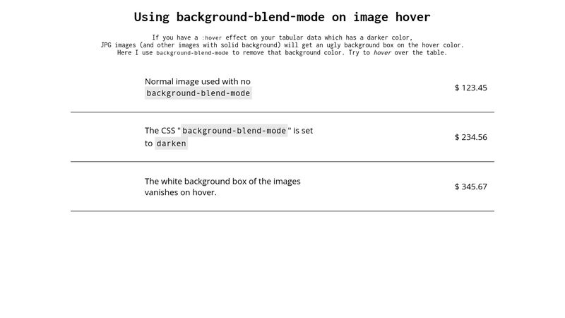 Tìm hiểu sử dụng background-blend-mode cho hover CSS effects và tạo ra những hiệu ứng độc đáo và hấp dẫn cho trang web của mình. Hãy khám phá các tính năng tuyệt vời này ngay bây giờ!