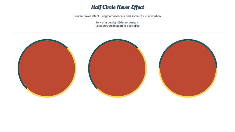 Half Circle Hover Effect Half Circle Hover Effect
