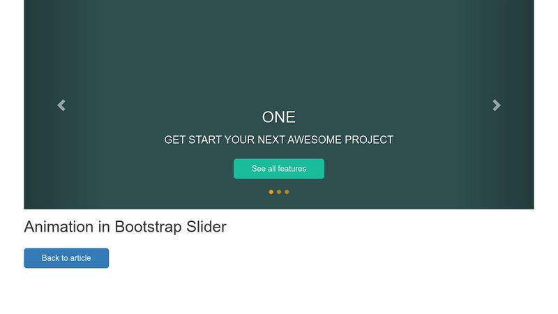 Adding CSS3 Animations to Bootstrap Carousel Slider