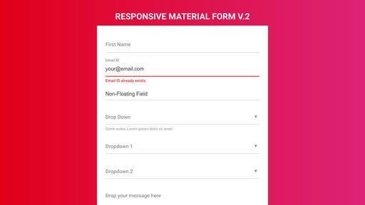 Responsive Material Form v.2 - Script Codes
