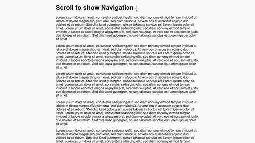 Show navigation on scroll - Script Codes
