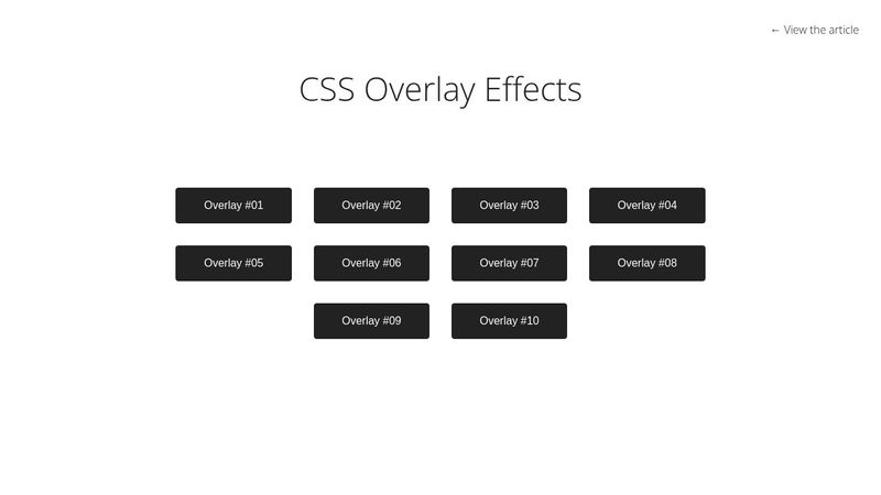 CSS Overlay Effects CSS Overlay Effects