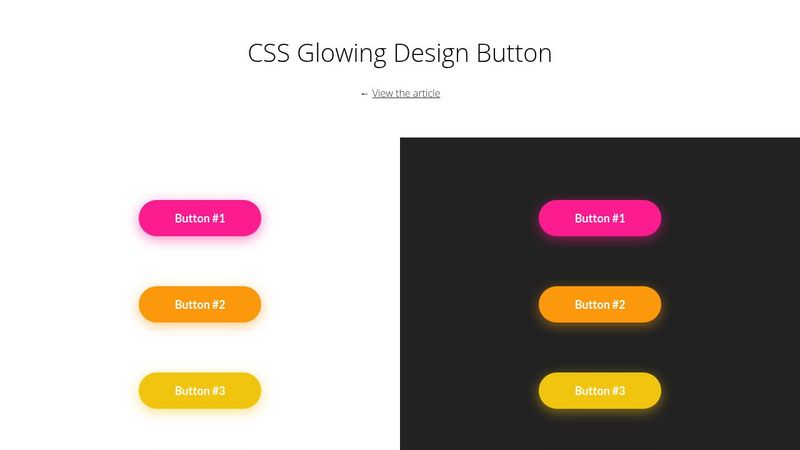 CSS Glowing Design Button