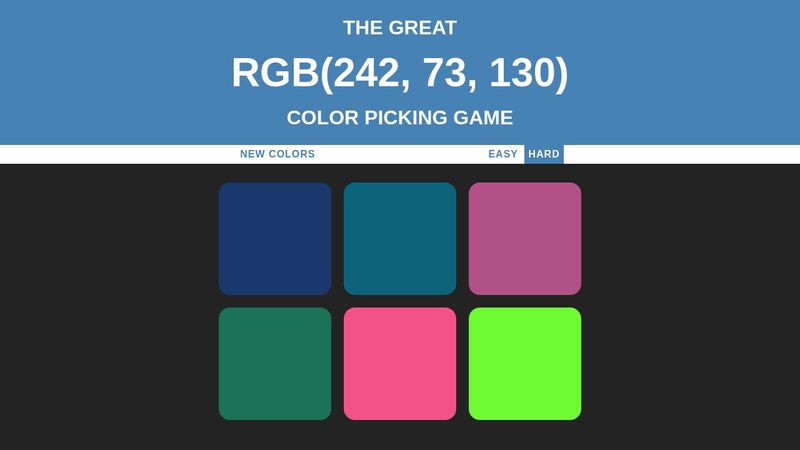JavaScript color picking game