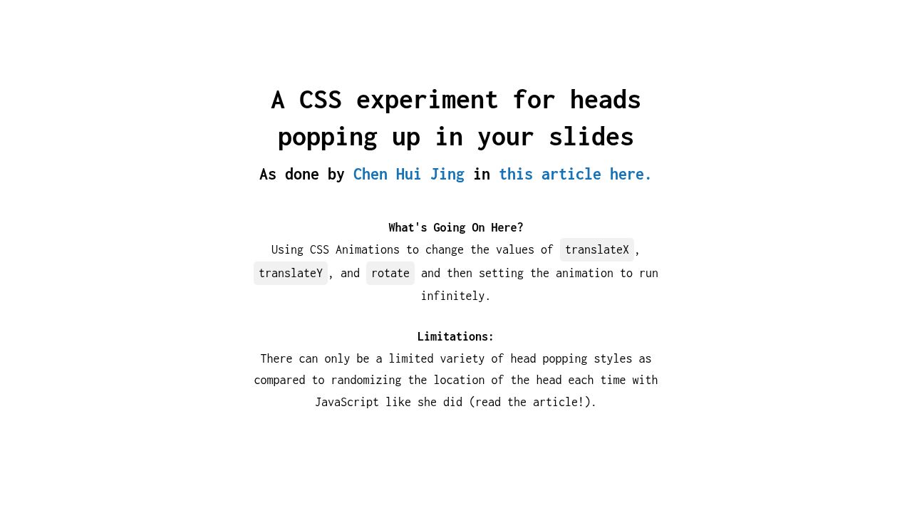 CSS Animations - a Collection by Olivia Ng on CodePen CSS Animations - a Collection by Olivia Ng on CodePen