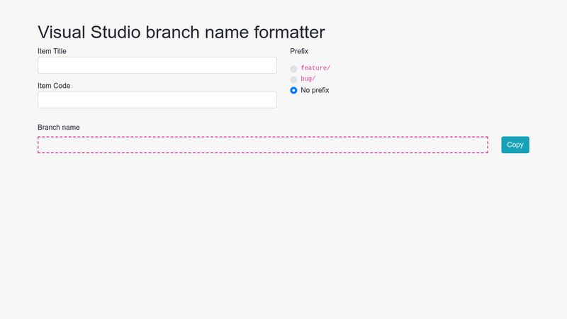 VS Branch Name Formatter 5000