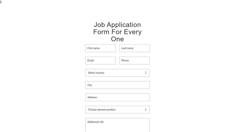 Career And Jobs Application Form Html Css 4249