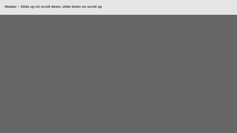 Hide header on scroll Hide header on scroll