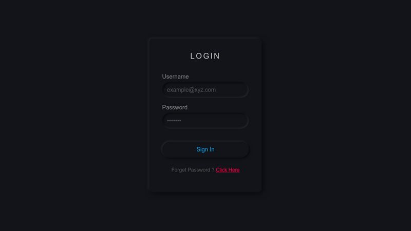 CSS Dark Login Form UI Design