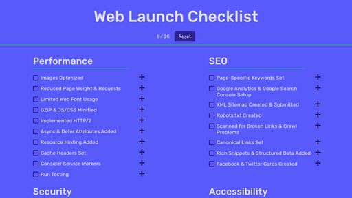 Web Launch Checklist - Script Codes