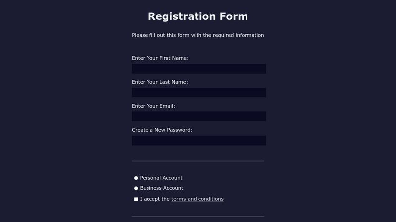 Responsive Registration Form