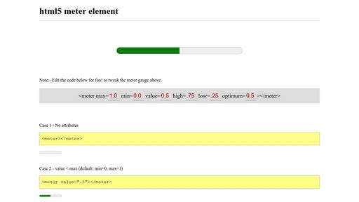HTML5 Meter Element - Script Codes
