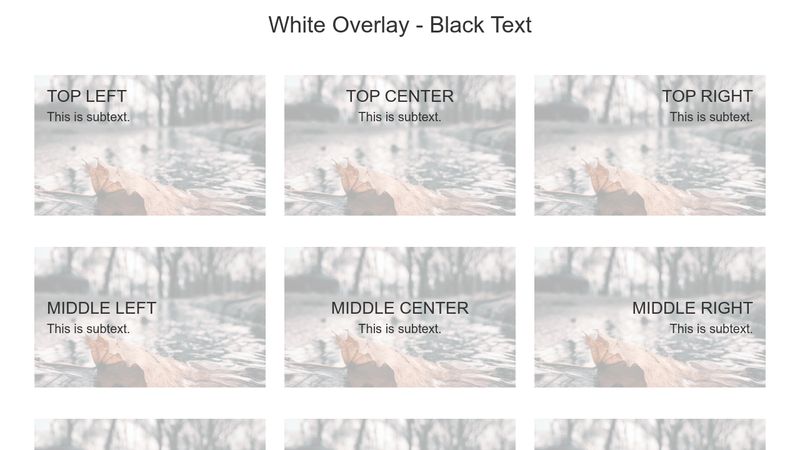 Responsive Text/Image Overlays Using background-image inline