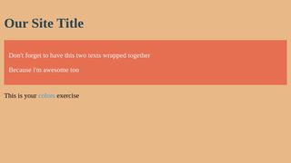 CSS Exercice - Another Color exercise