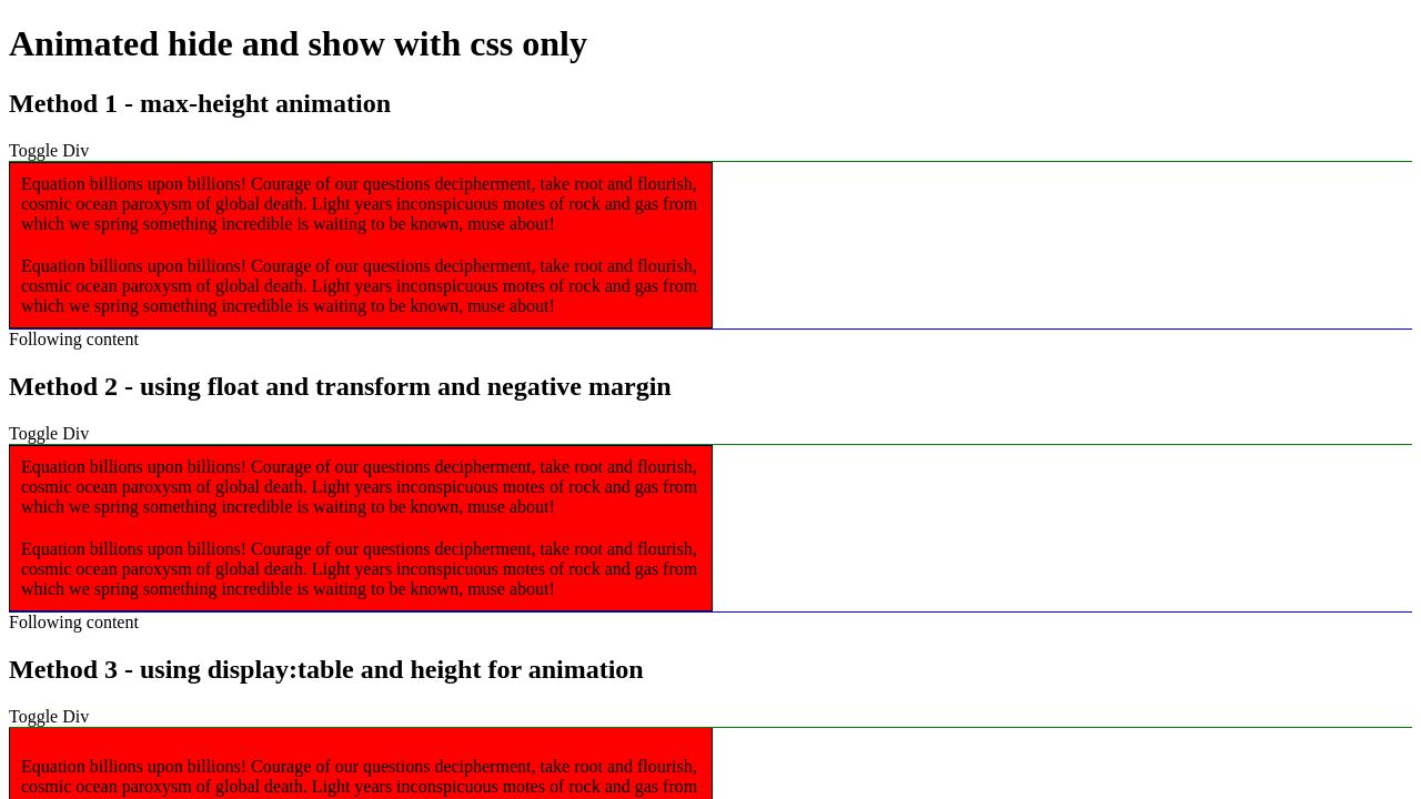 Hide and Show CSS only (2) Hide and Show CSS only (2)