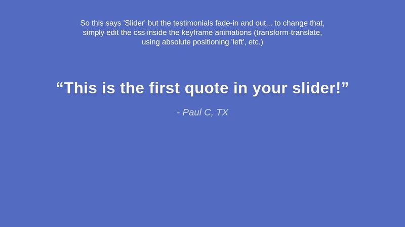 CSS Only Testimonial Slider CSS Only Testimonial Slider