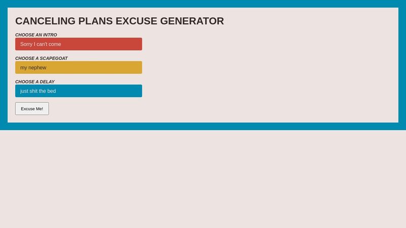 CANCELING PLANS EXCUSE GENERATOR