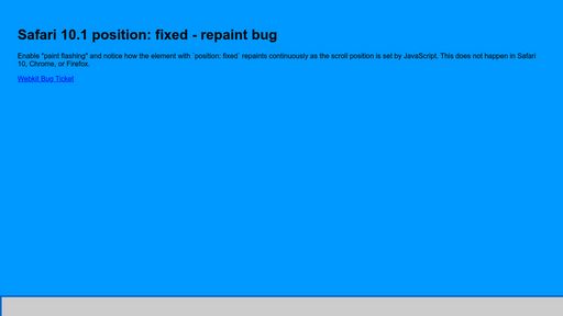 Safari 10.1 position: fixed - repaint bug - Script Codes