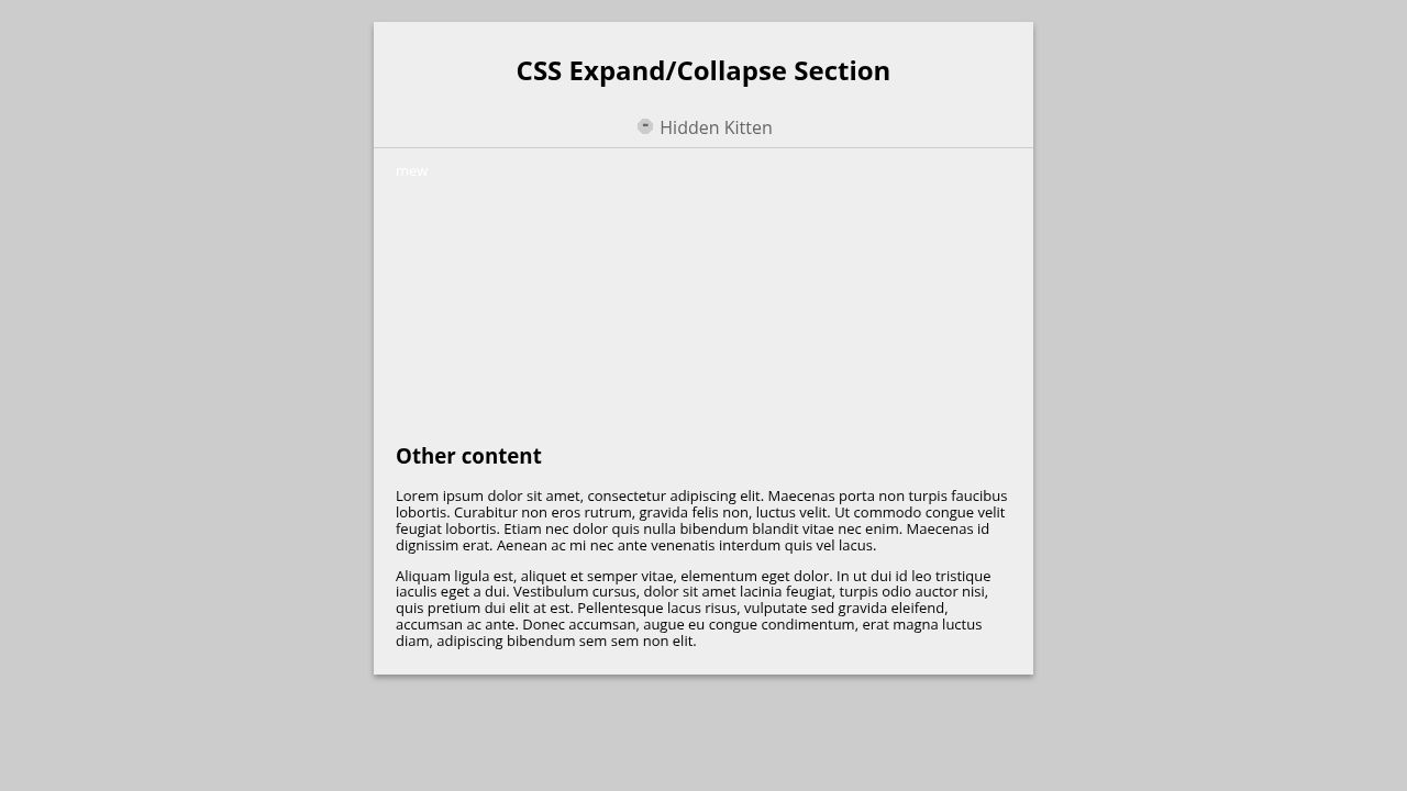 CSS Expand/Collapse Section CSS Expand/Collapse Section