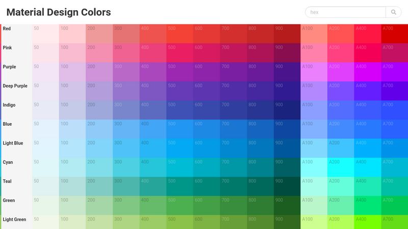 Material Design Colors