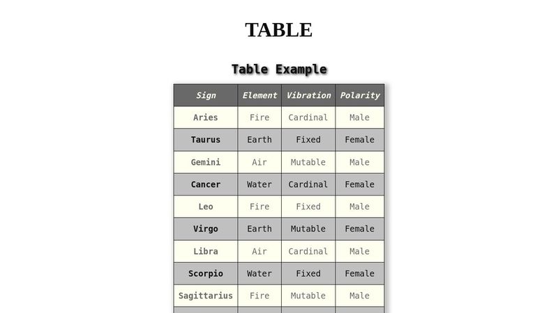 Table Class