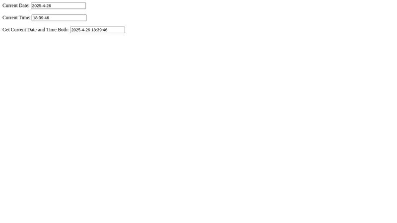 Get current date and time using js