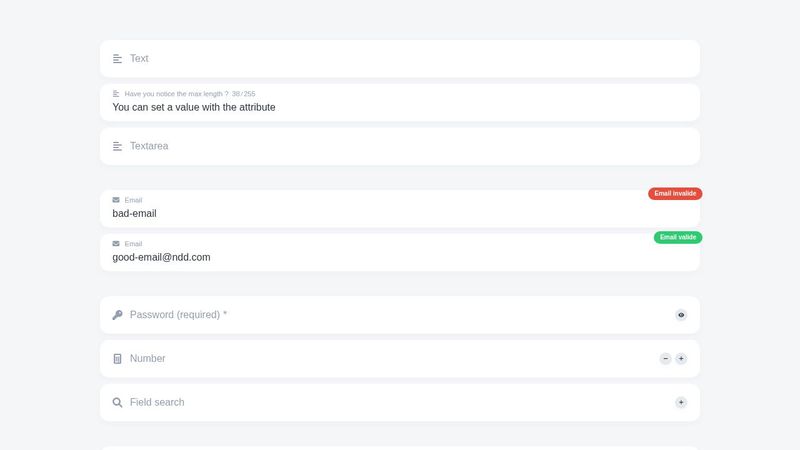 Input fields for awesome forms