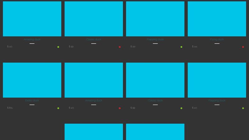 Pure CSS Responsive animated cards: Order a duck - codepen challenge