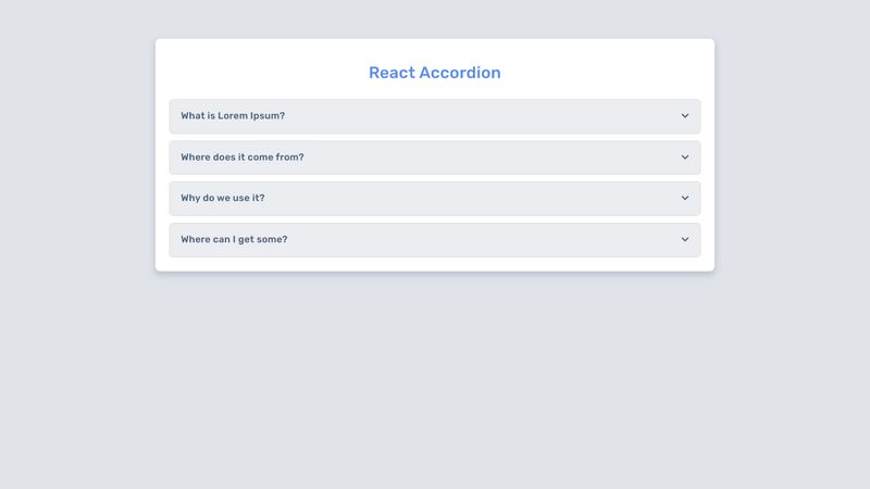 React Accordion Example Codepen
