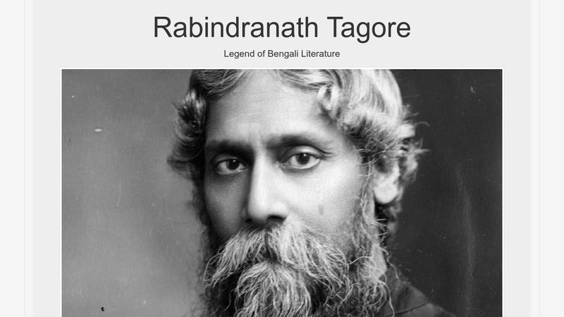 A Tribute to Rabindranath Tagore