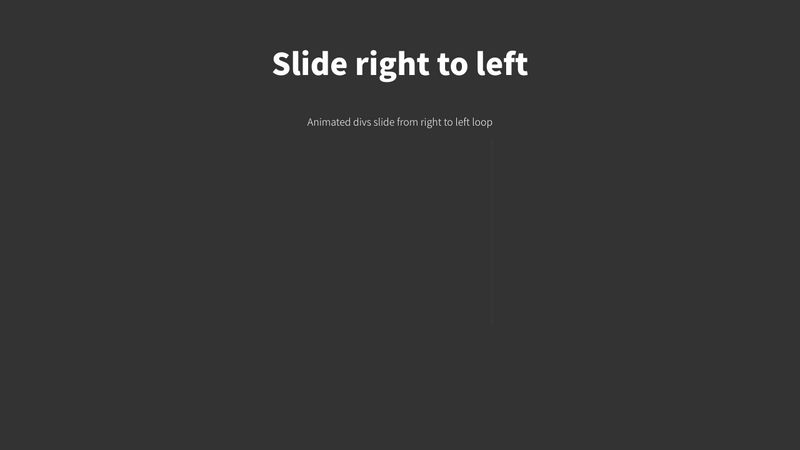 Slide right to left - CSS animation