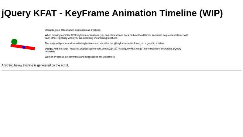 KeyFrame Animation Timeline KeyFrame Animation Timeline