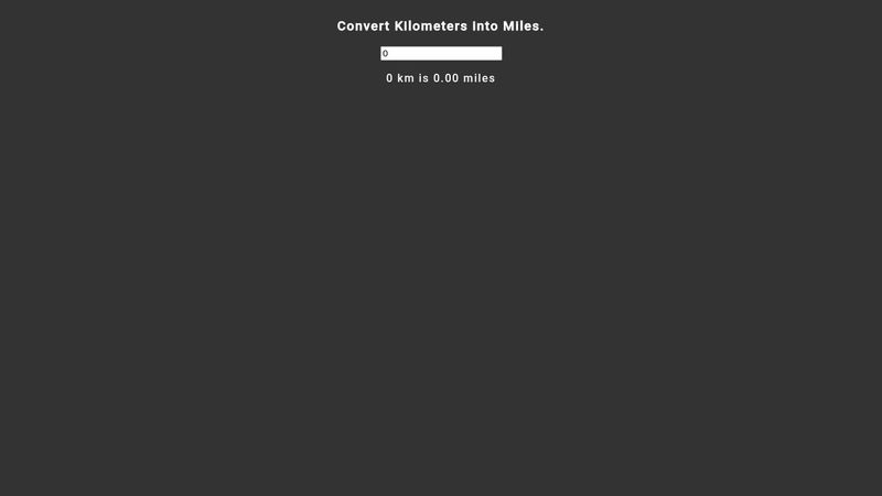 Km To Miles Convertor With React Hooks km-to-miles-convertor-with-react-hooks