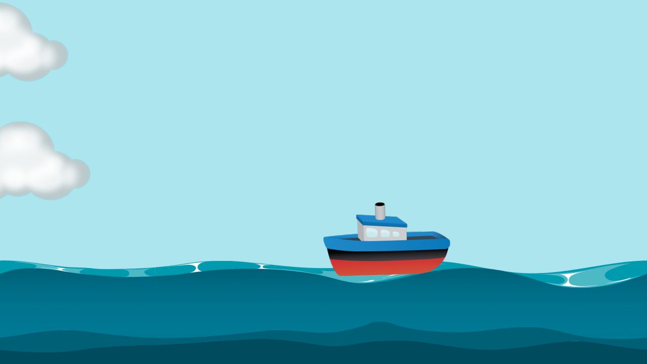 Floating boat animation