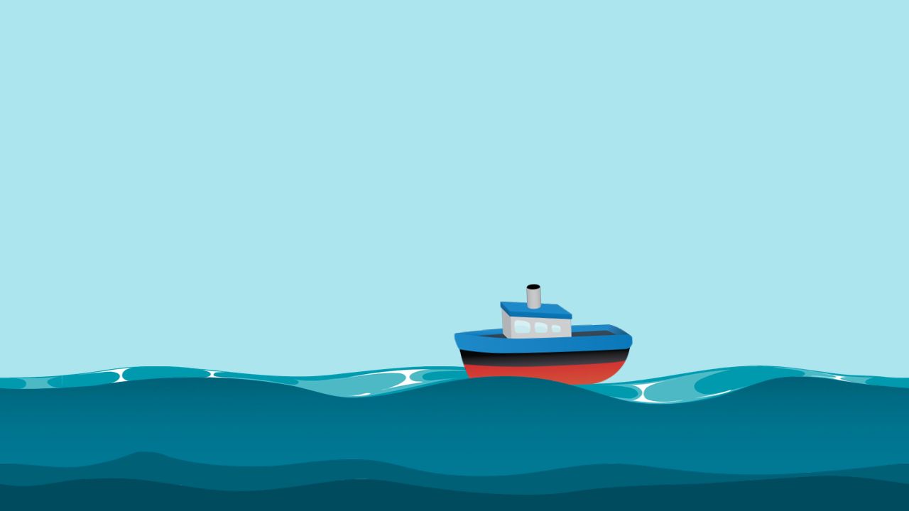 Floating boat animation Floating boat animation